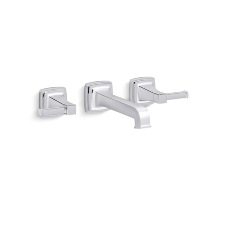 Kohler Riff Widespread Wall Mount Bathroom Fct Polished Chrome T26432-4-CP